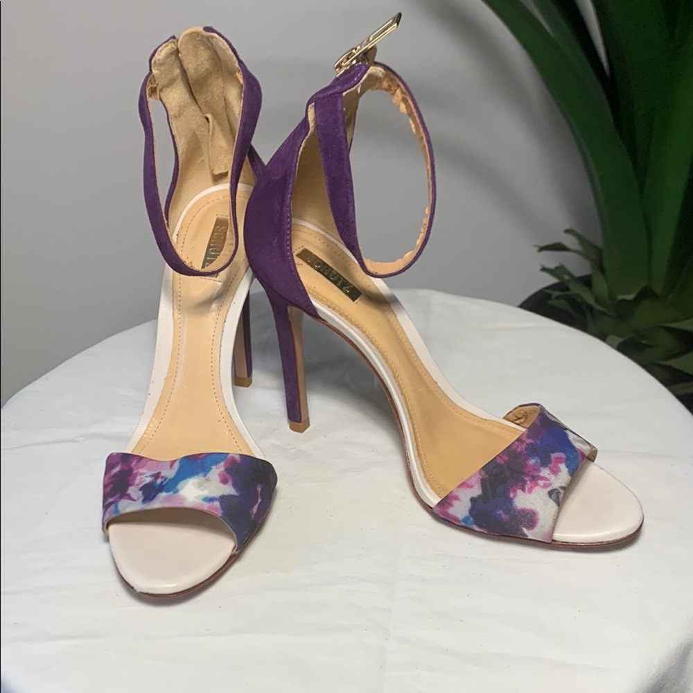 Purple and Pink Floral High Heels for Formal Events